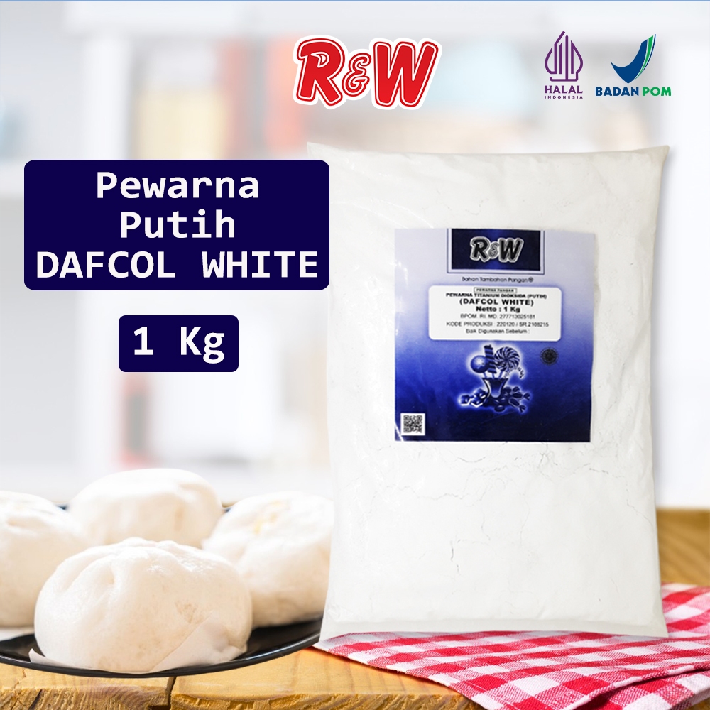 

Dafcol White Pewarna Putih Pemutih Makanan Rajawali R&W RW 1 kg