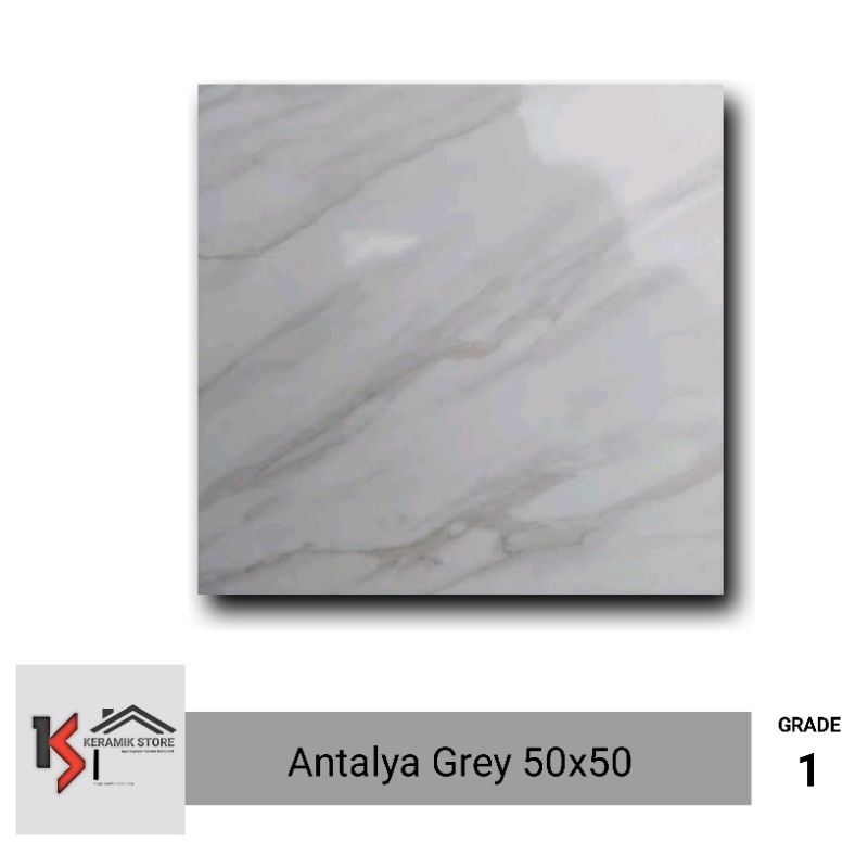 KERAMIK LANTAI 50X50 GLOSSY PUTIH CORAK