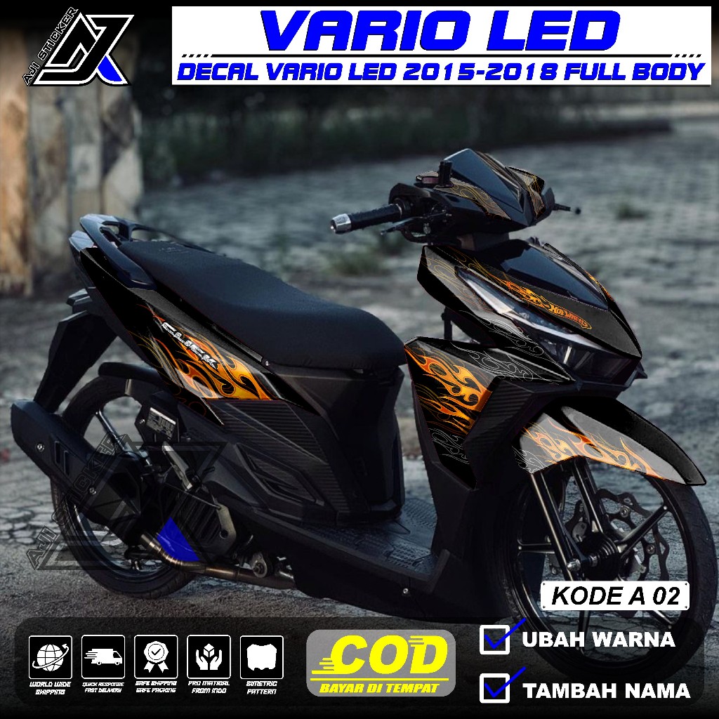 Decal VARIO 150 old Full Body - Sticker Vario Led Old 125 150 Fullbody Desain Api Hot Wels - Stripin