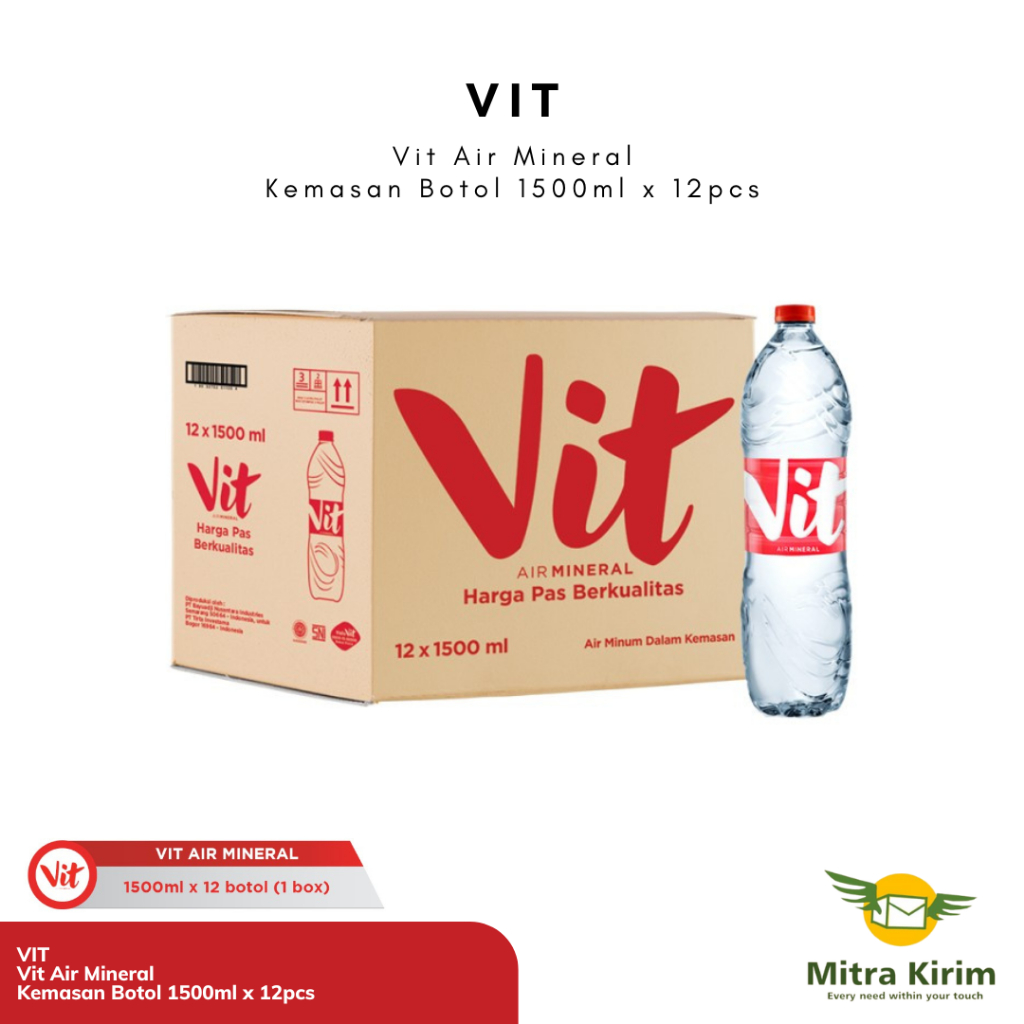 

VIT Air Mineral Botol 1500ml x 12pcs - Per Karton