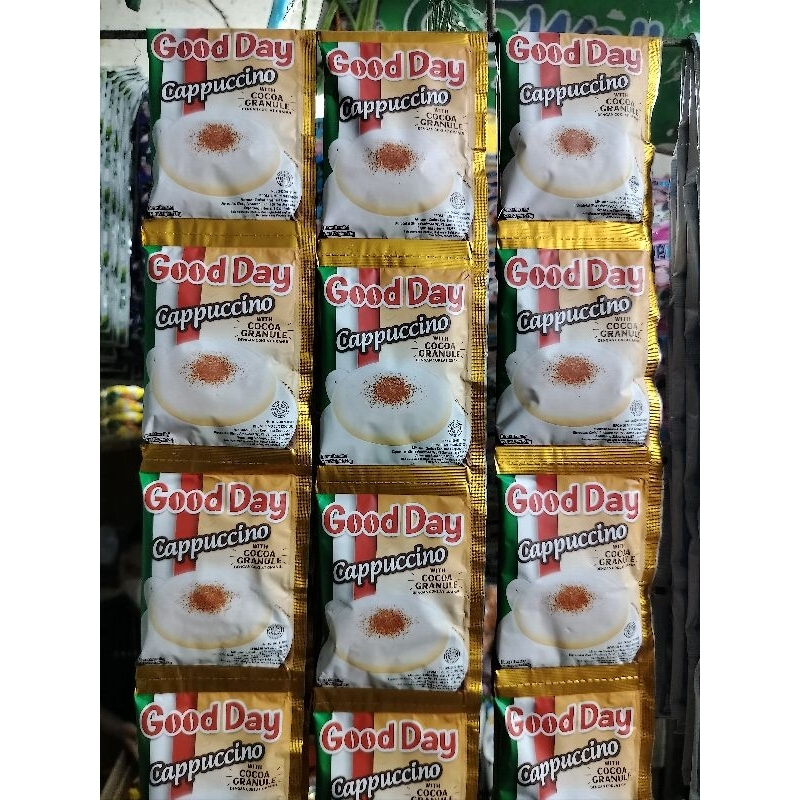 

Good Day Cappuccino ( 1 Renceng isi 10 Pcs )