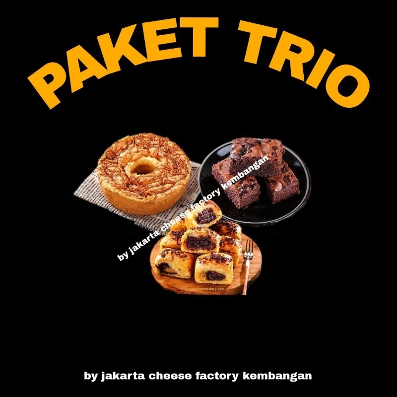 

PAKET TRIO by jakarta cheese factory (chiffon,bolen dan brownies)