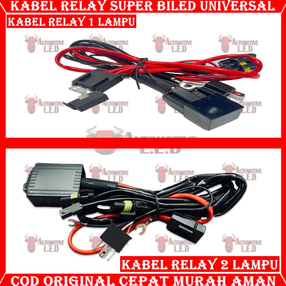 Top Produk ORIGINAL RELAY BILED H4 UNIVERSAL  KABEL MOTOR 1 LAMPU KABEL MOBIL 2 LAMPU RELAY SET BILE