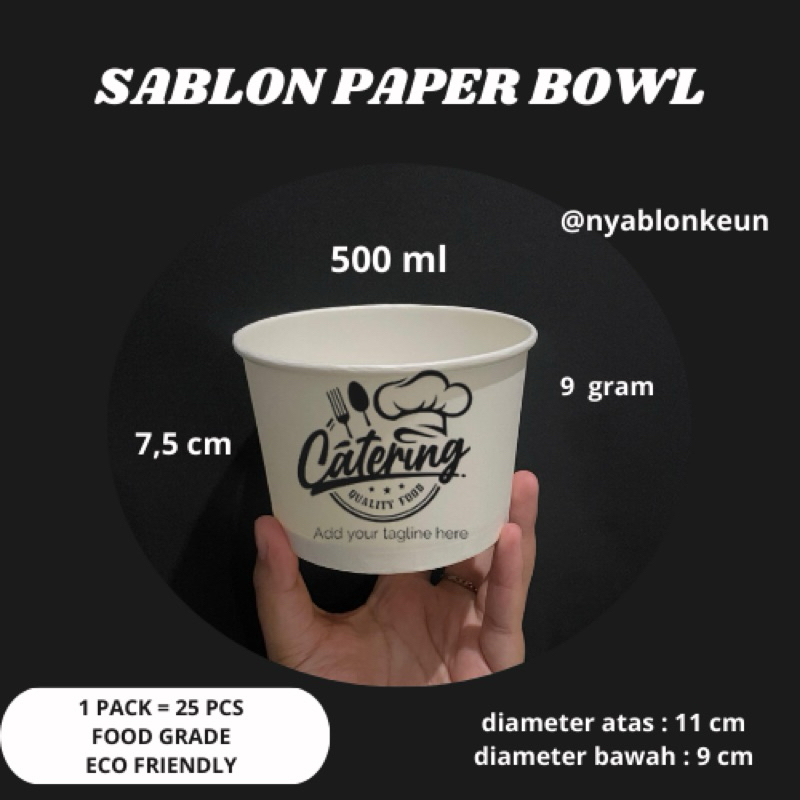 SABLON PAPER BOWL PRINTING PAPER BOWL HIGH QUALITY BAHAN TEBAL
