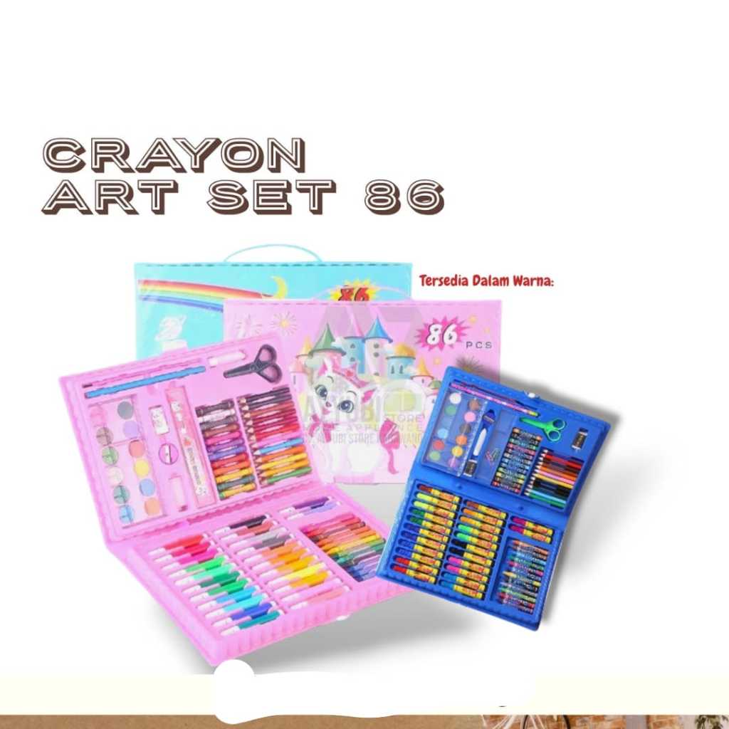 

Perlengkapan Menggambar Anak Krayon Set 86 in Crayon Set Full Alat Melukis Mewarnai Pengasah Cat Air Pensil Warna Lengkap