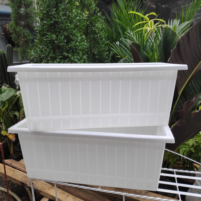 pot panjang putih diameter 50 cm