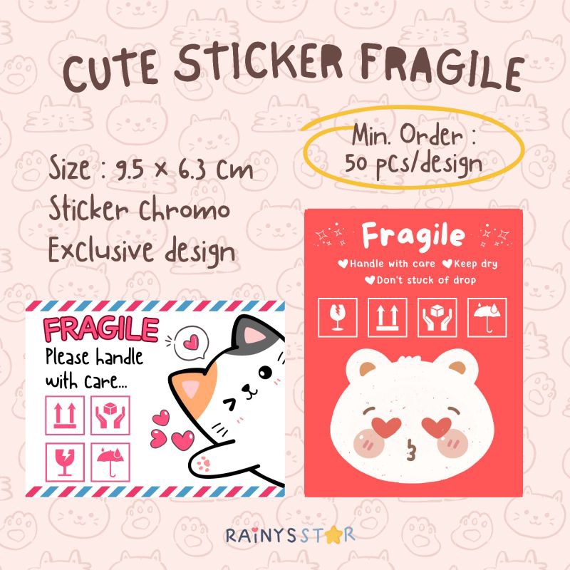 

STICKER FRAGILE - STICKER FRAGILE LUCU - STICKER FRAGILE MURAH • RAINYSSTUFF