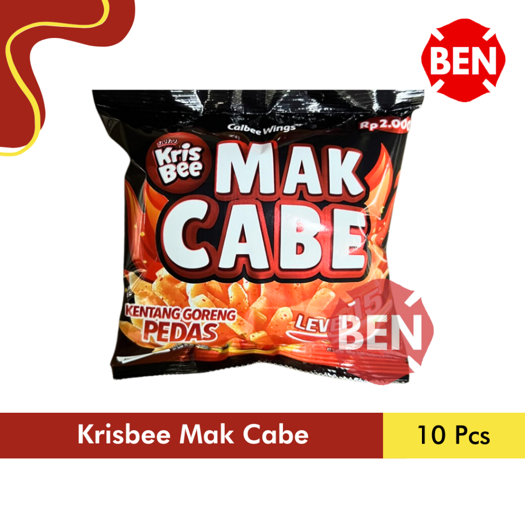 

Krisbee MAK CABE Kentang Goreng Pedas Level 15 1 Renceng 10 Pcs Potato