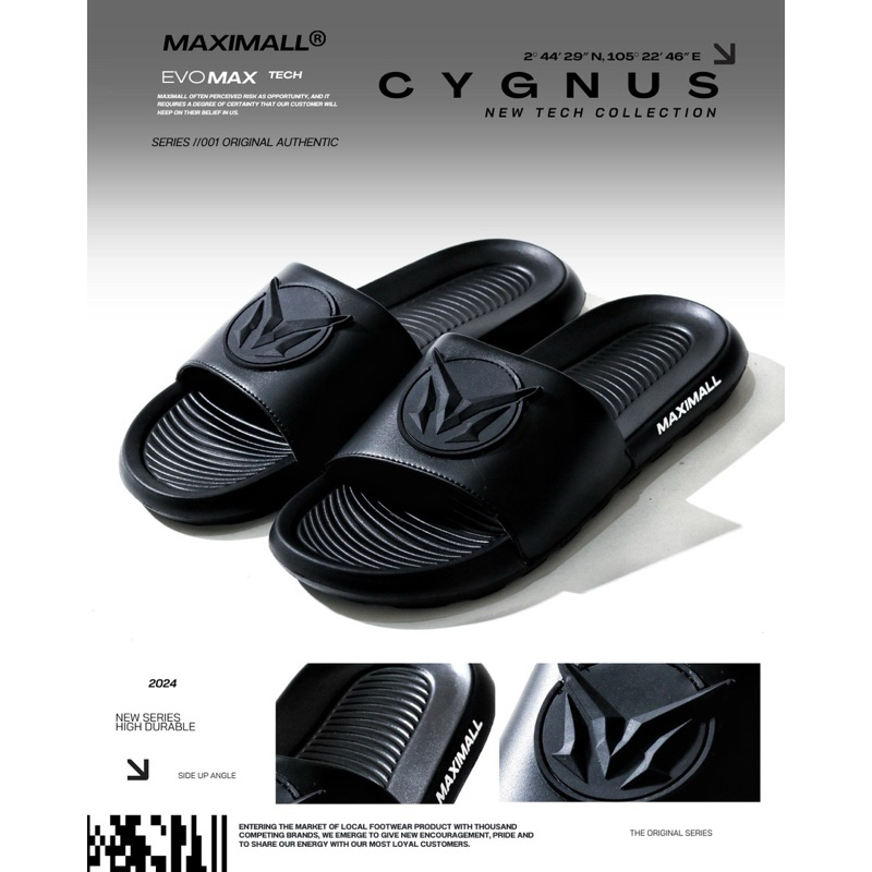 Sandal Slide Maximall Cygnus Black series Original