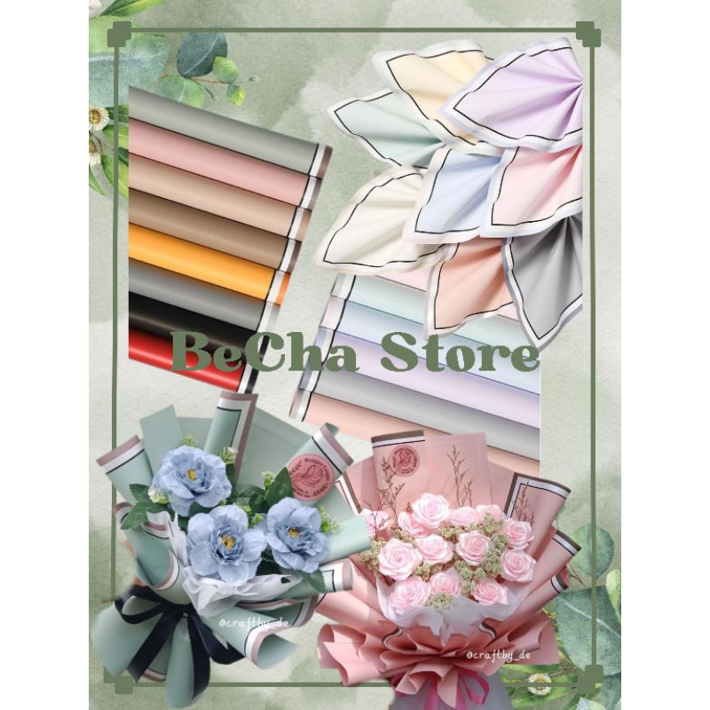 

Flower Wrapping Double Frame Cellophane Waterproof Kertas Buket Bunga Florsit Wrap