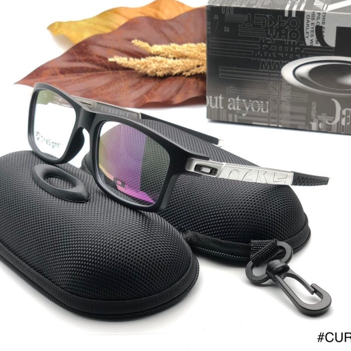 KODE D47G Frame Kacamata Pria Oakley Currency Sporty Paket Lensa Minus Kaca Mata Mewah Authentic