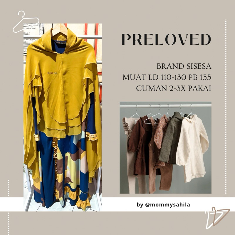 Preloved by Mommysahila - Set Syari Sisesa Yellow Navy