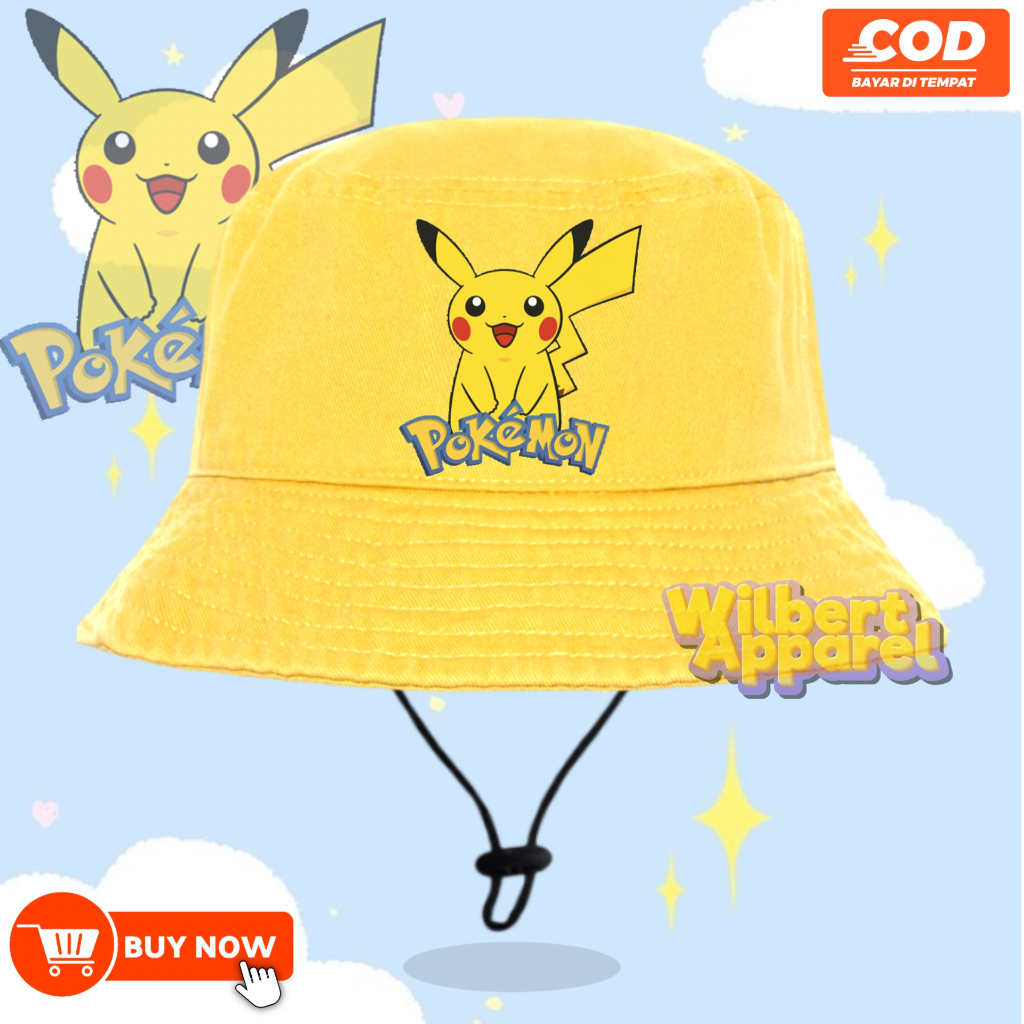 Topi Anak Pokemon / Topi Bucket Anak Pokemon