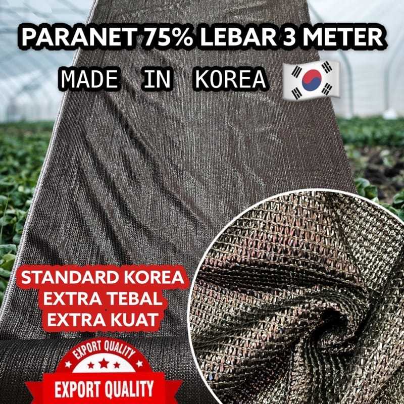 PARANET 75% GRADE A ( LEBAR 3 METER ) Jaring Tanaman - Anti panas matahari - Jaring Paranet