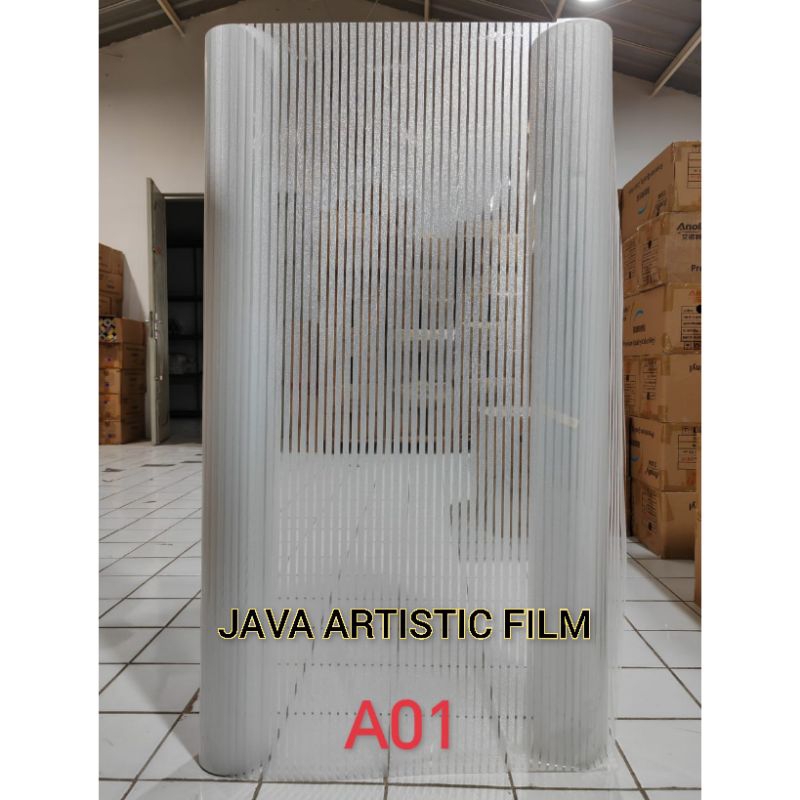 stiker kaca motif garis garis/sandblas motif garis-garis