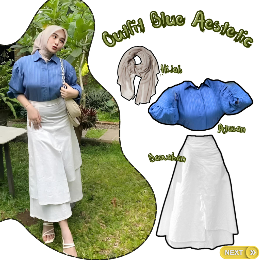 OOTD Oneset Wanita 2in1 FREE Gift Rok Layer Korea & Kemeja Wanita Oversize FREE Hijab Paris