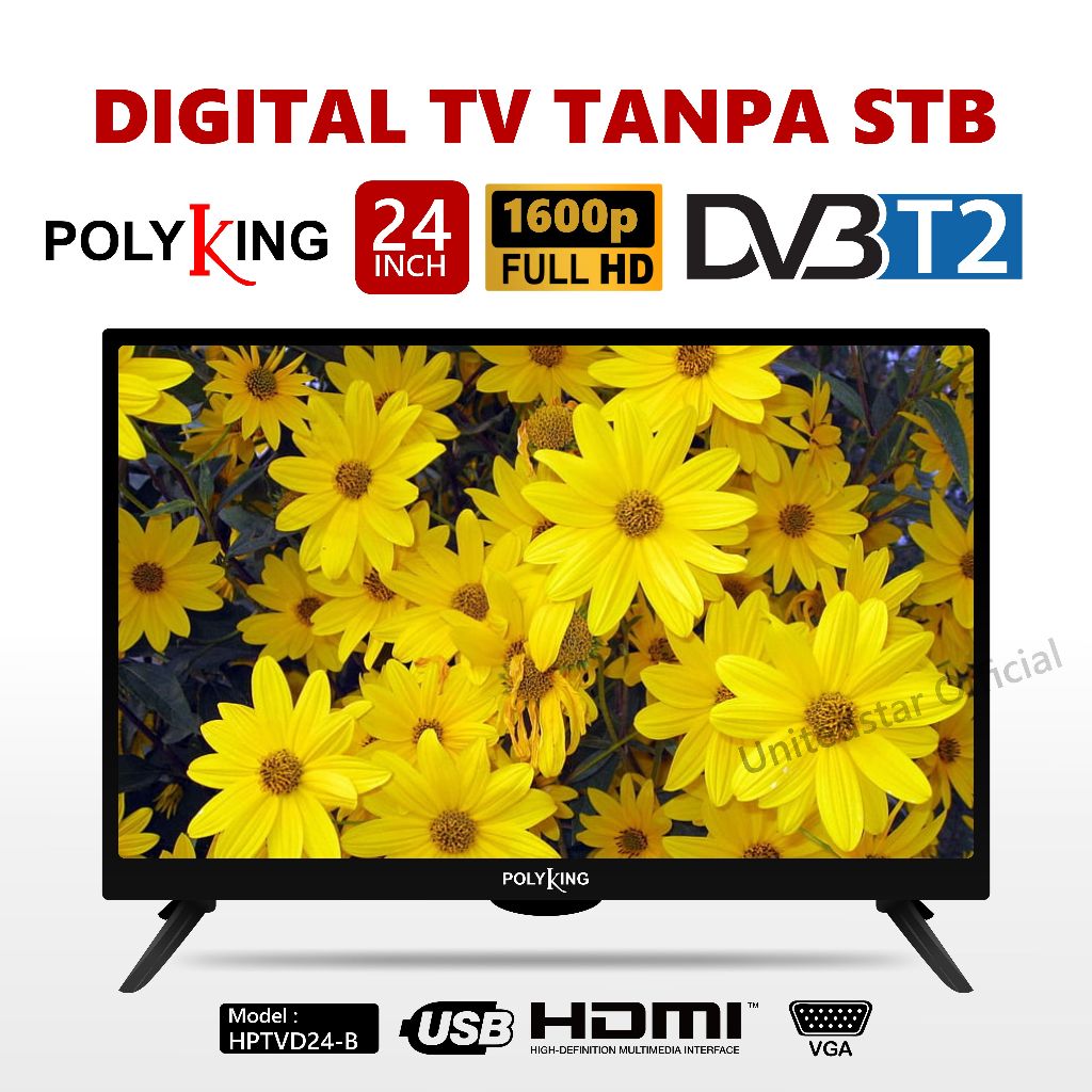 Polyking TV Digital 24 Inch HPTVD24-B Full HD - Resolusi Tinggi dan Praktis