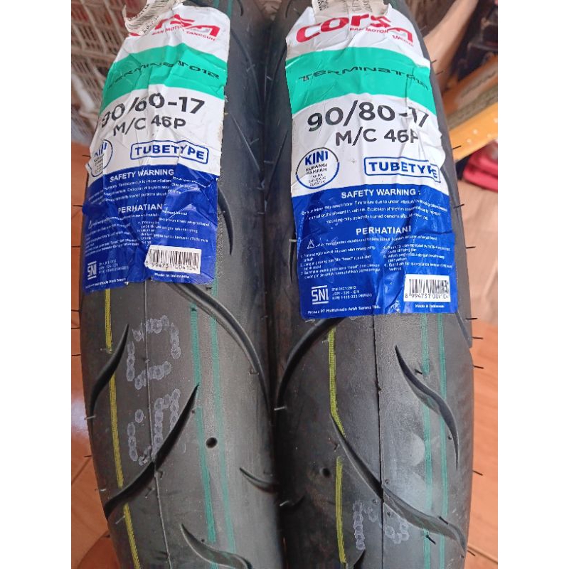 BAN LUAR CORSA TERMINATOR (90/80×17)SNI TUBETYPE