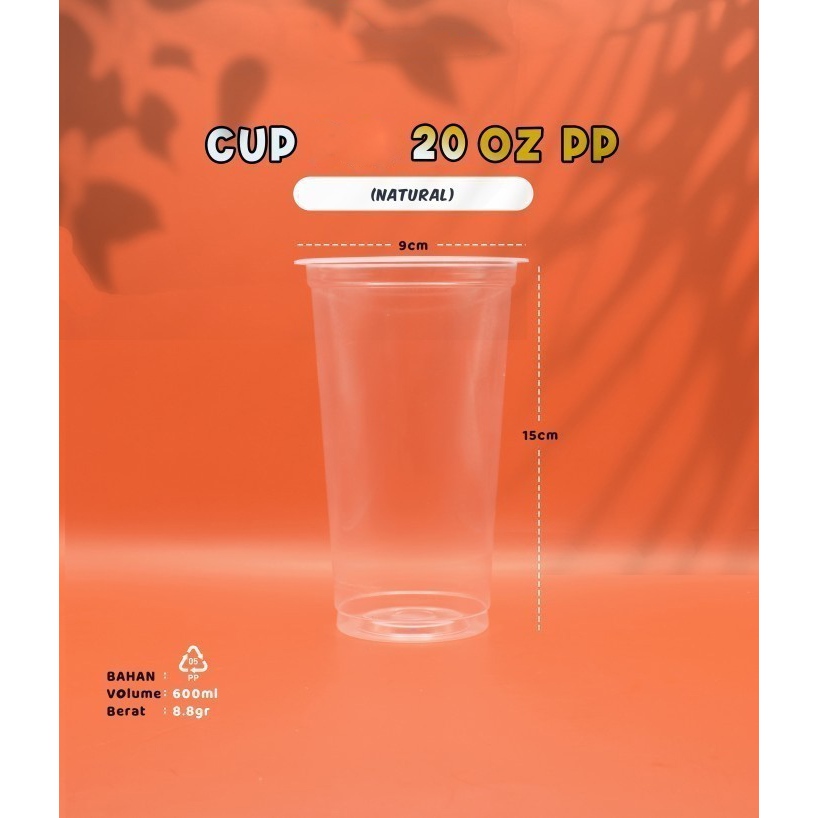 HIGH QUALITY PLASPAC CUP Gelas Cup Plastik 20oz - Cup Bening - Cup Plastik tebal/Cup minuman bubble 
