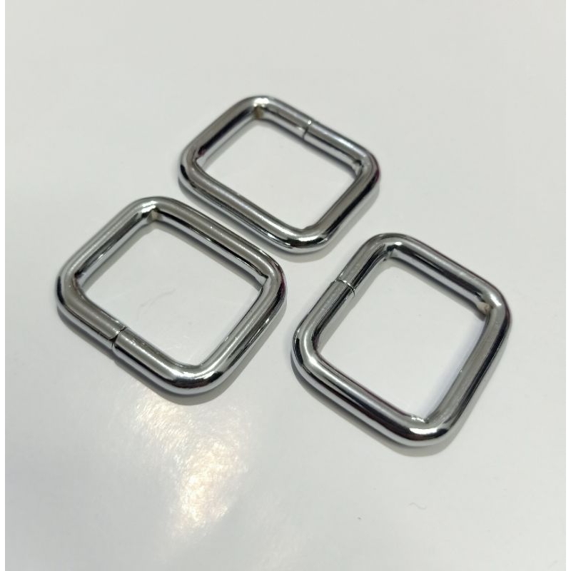 Ring kotak 25mm ring tas tebal kawat 5mm Warna nikel crom