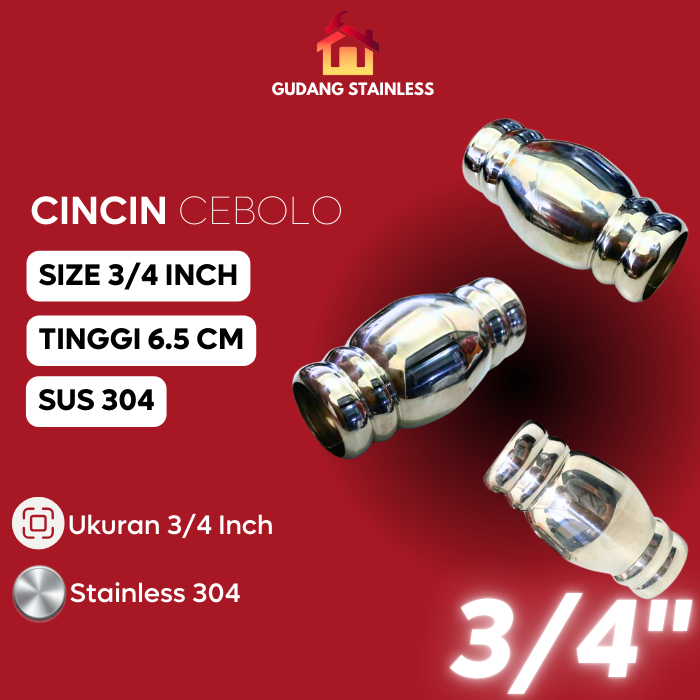 Cincin Cebolo Stainless 3/4 Inch SUS 304