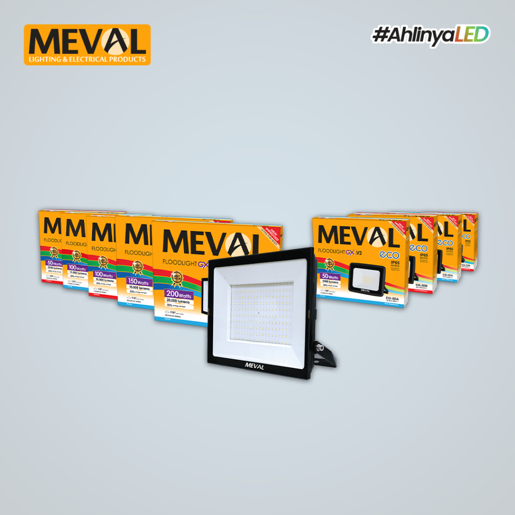 MEVAL Lampu Sorot Outdoor LED Flood Light Ultra Thin GX Series - IP65