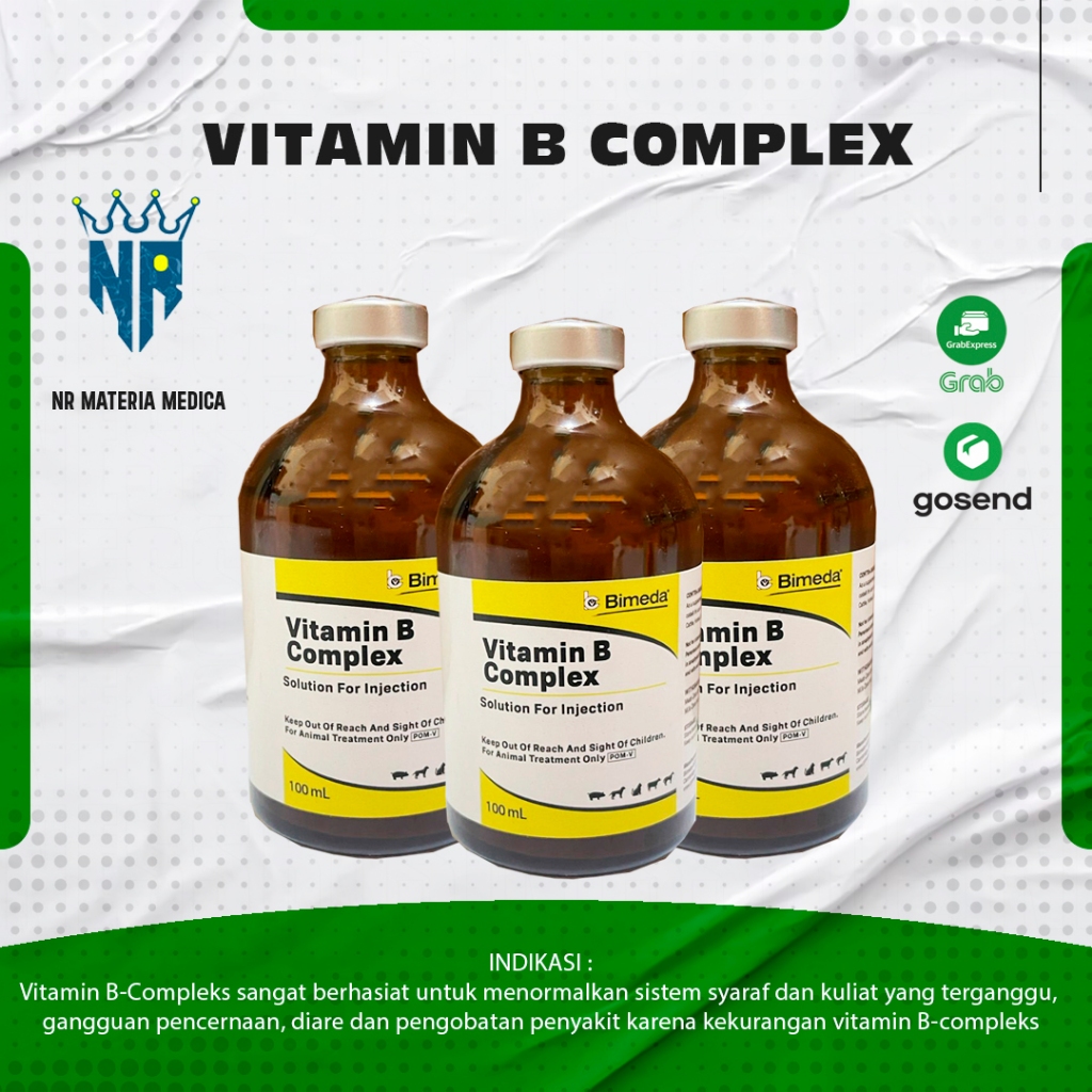 B complek 100 ml injeksi Bimeda - Vitamin B Komplek Injeksi - Veta B Plex Injeksi 100 ml - Veta B Pl