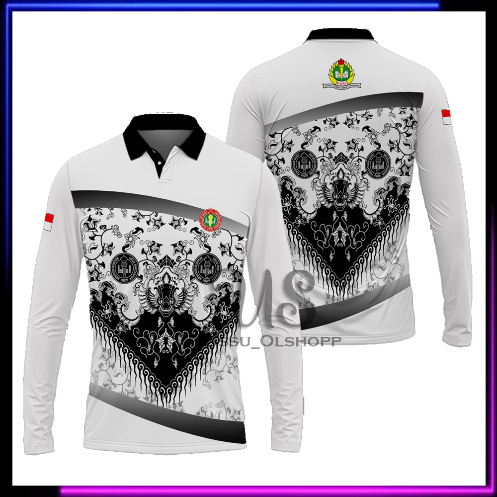 Baju PGRI | Baju Batik PGRI | Kaos Baju Guru Pria Motif Batik PGRI | Baju Polo Batik PGRI Wanita Len