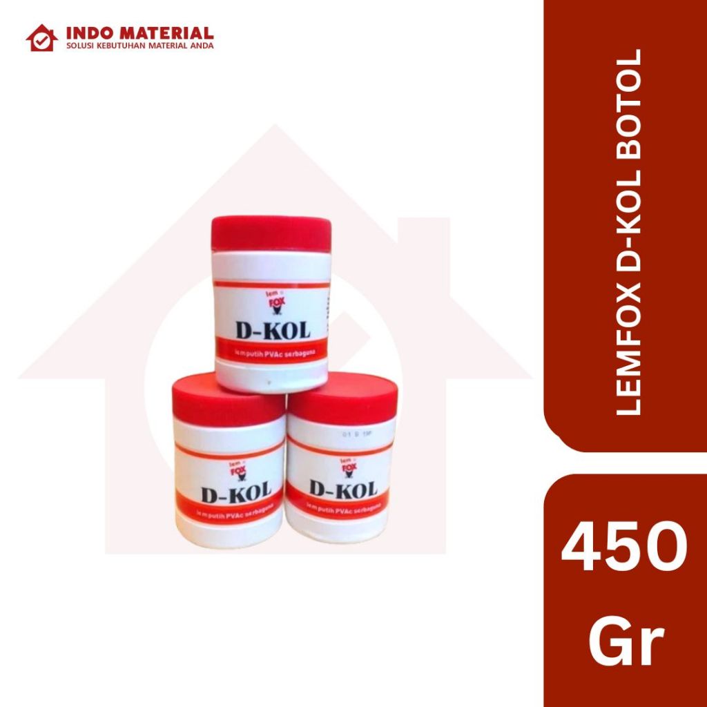 

Lem Fox D-KOL Botol 450 gr | Lem Percetakan & Perekat Koraltex