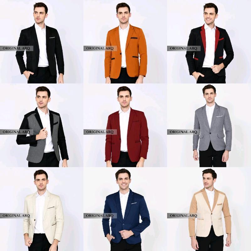 TERLARIS  JAS BLAZER PRIA SLIMFIT FORMAL TERBARU ORIGINAL ARQ JAS BLAZER JAS HITAM WISUDA TEBAL
