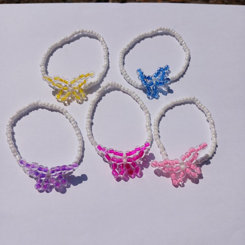 Gelang manik manik kupu kupu / Gelang kupu kupu / Gelang Lucu
