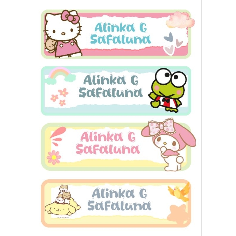 

SANRIO.. TERMURAHH label sticker nama