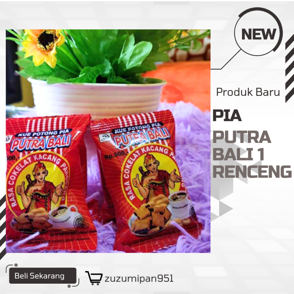 

PIA PUTRA BALI 1 RENCENG 10 PCS|Jajanan Jadul Enak Murah isi 10 bungkus