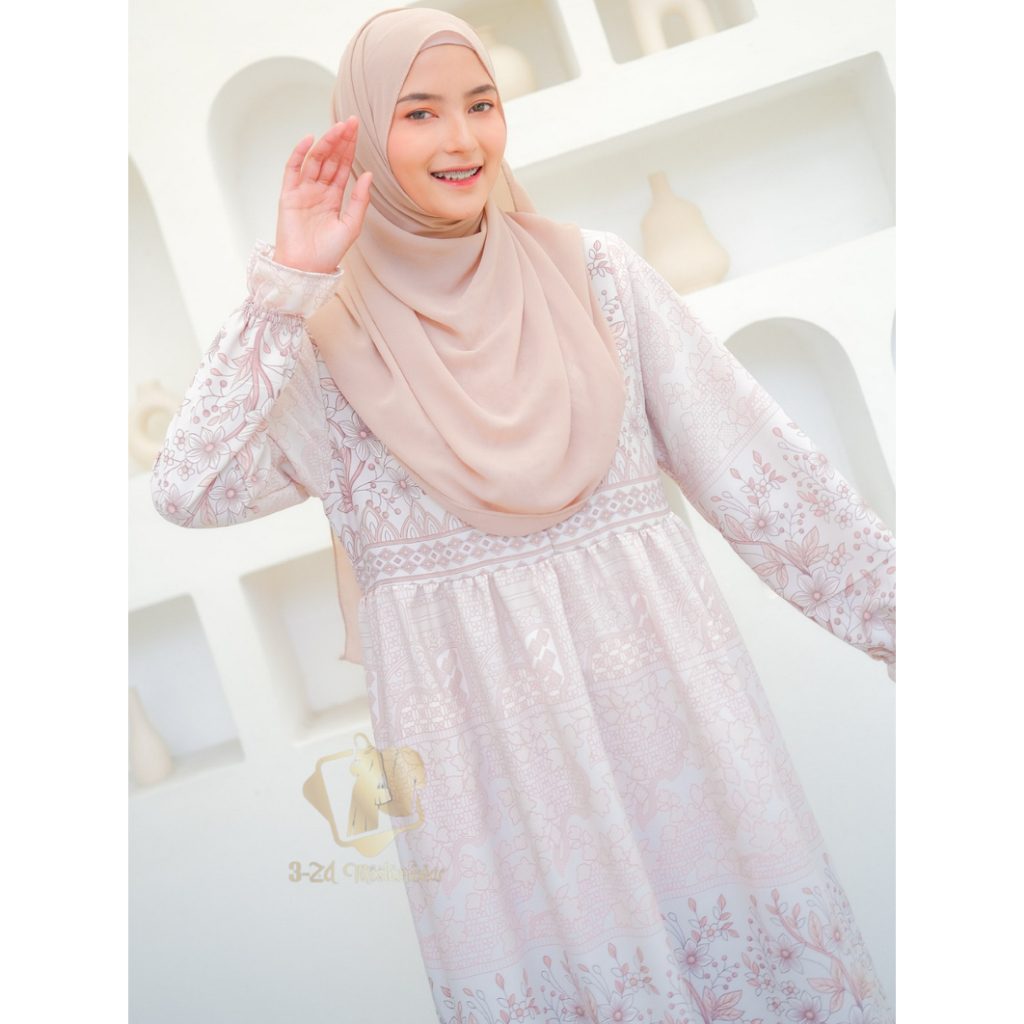 ZAHRA DRESS / DRESS REMAJA / GAMIS BAHAN LEONEL RICHI / GAMIS MOTIF BUNGA / GAMIS PESTA