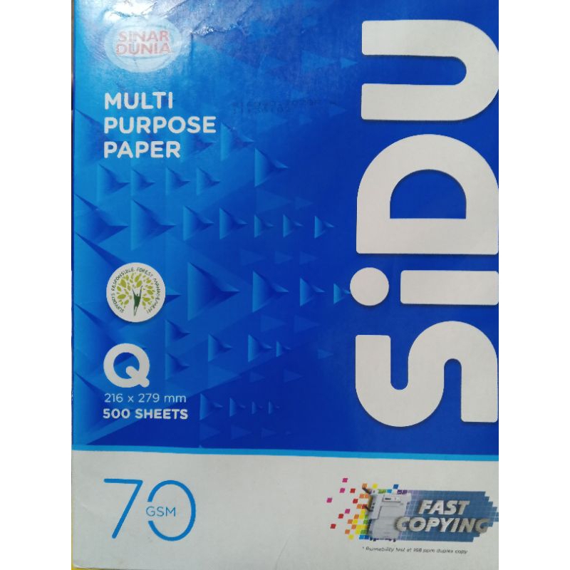 

[Alx] KERTAS HVS SIDU QUARTO 70GRM