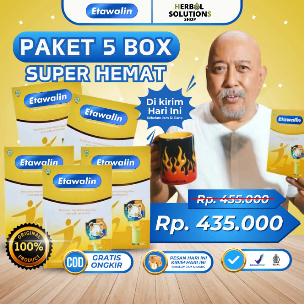 

Etawalin 5 Box - Susu Etawa Premium Cegah Pengapuran Tulang, Nyeri Sendi dan Rematik 100% Original