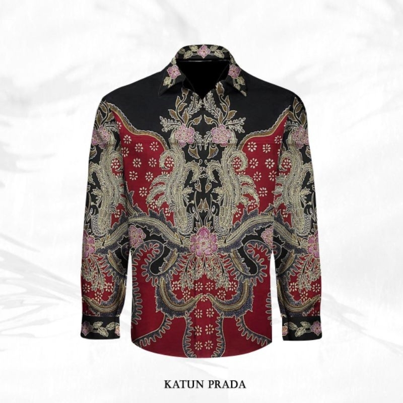kain batik katun prada,batik tulis asli pekalongan,pola kemeja pria,original,mewah,elegan,eksklusif,