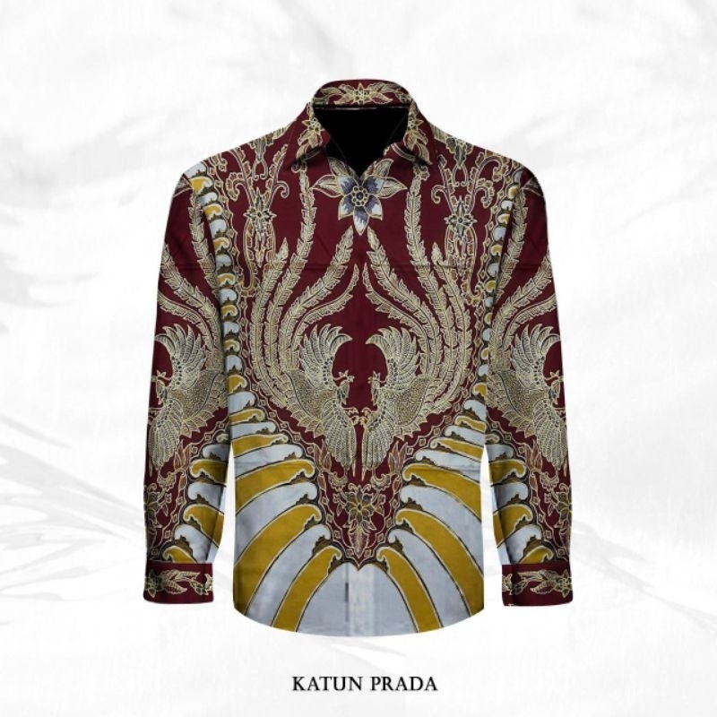 kain batik katun prada,batik tulis asli pekalongan,pola kemeja pria,original,mewah,elegan,eksklusif,