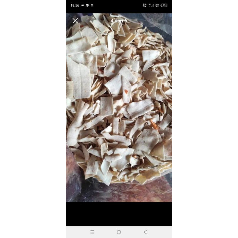 Patahan slondok mentah kemasan satu kilo, slondok mentah, kerupuk slondok