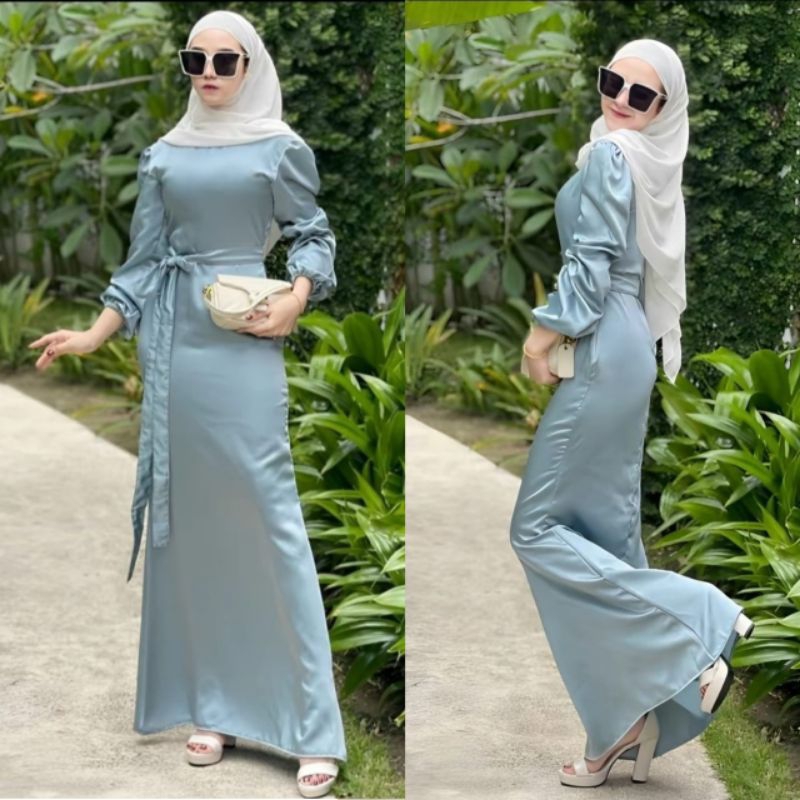AMELIA DRESS SILK SATIN WISUDA COUPLE KONDANGAN PESTA REMAJA DRESS KONDANGAN WANITA