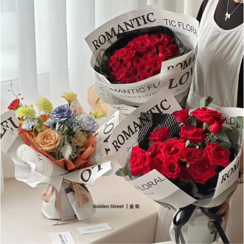 

COOKIE - flower wrapping cellophane paper kertas buket korean import motif