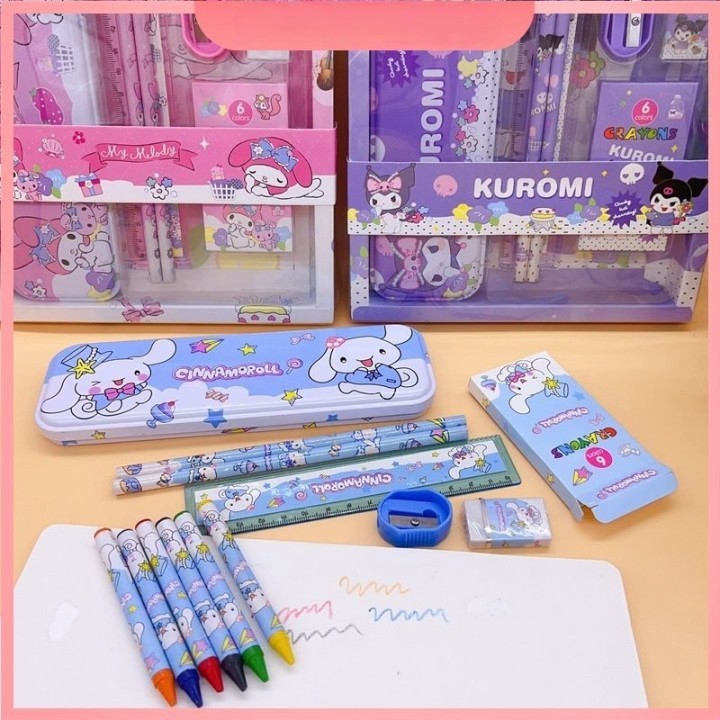 

Kotak Pensil Anak Set 7in1 Stationery Untuk Hadiah Anak Sekolah Alat Tulis Set Kotak Pensil Karakter Kuromi Murah Lucu