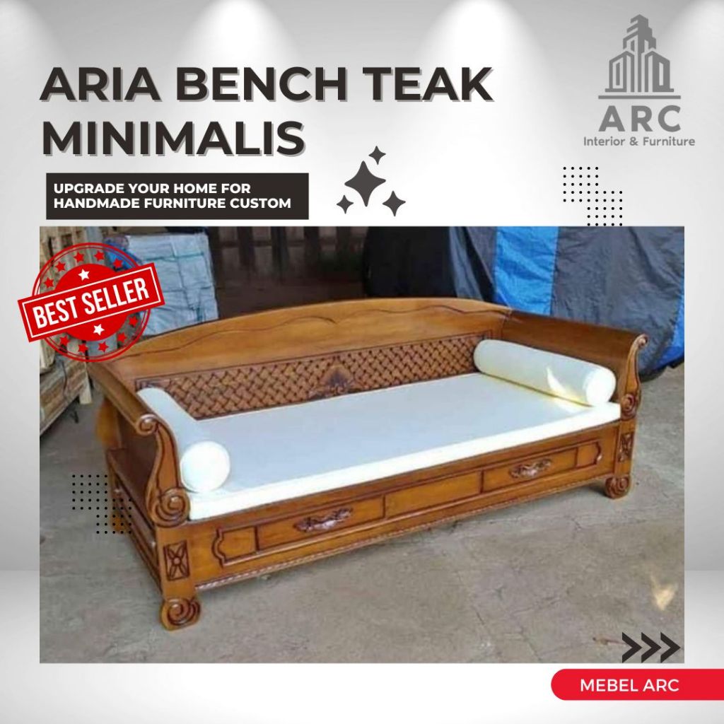 Kursi Sofa Bench Minimalis / Kursi Bench Kayu Jati / Kursi Sofa Bench Kayu Jati Minimalis