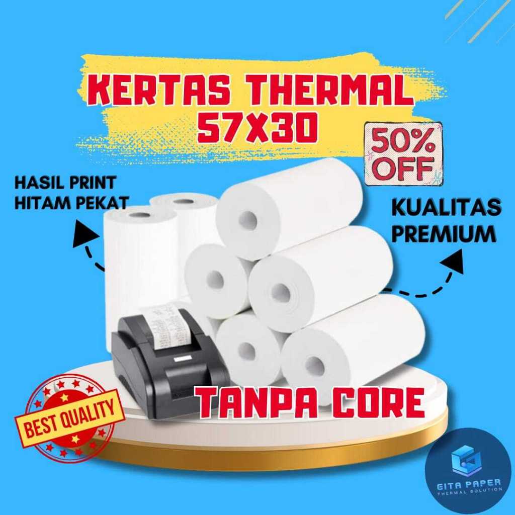 

KERTAS STRUK THERMAL 57x30 CORELES STRUK KASIR ROLL EDC 57X30 58X30