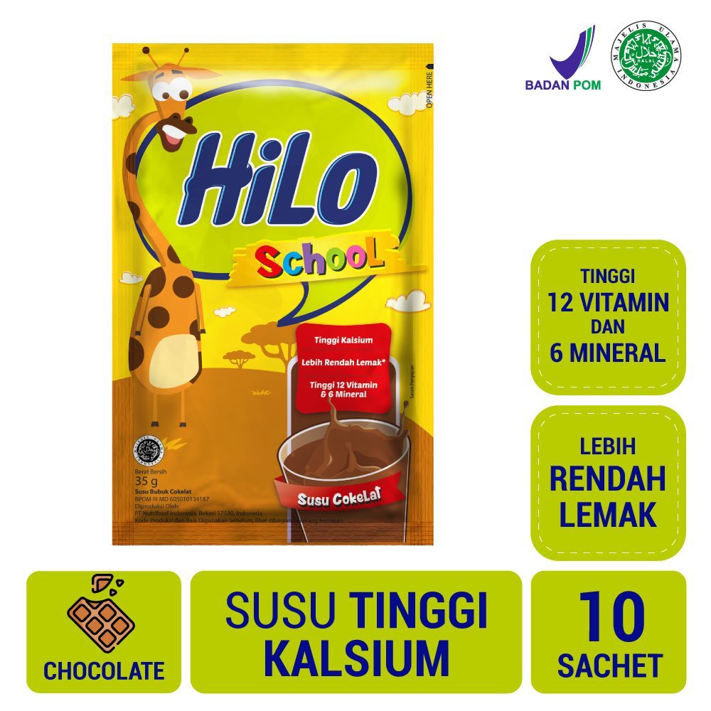 

Hilo School 10x30 gr - Susu Hilo Rentengan - Rasa Coklat - Tinggi Protein Rendah Lemak