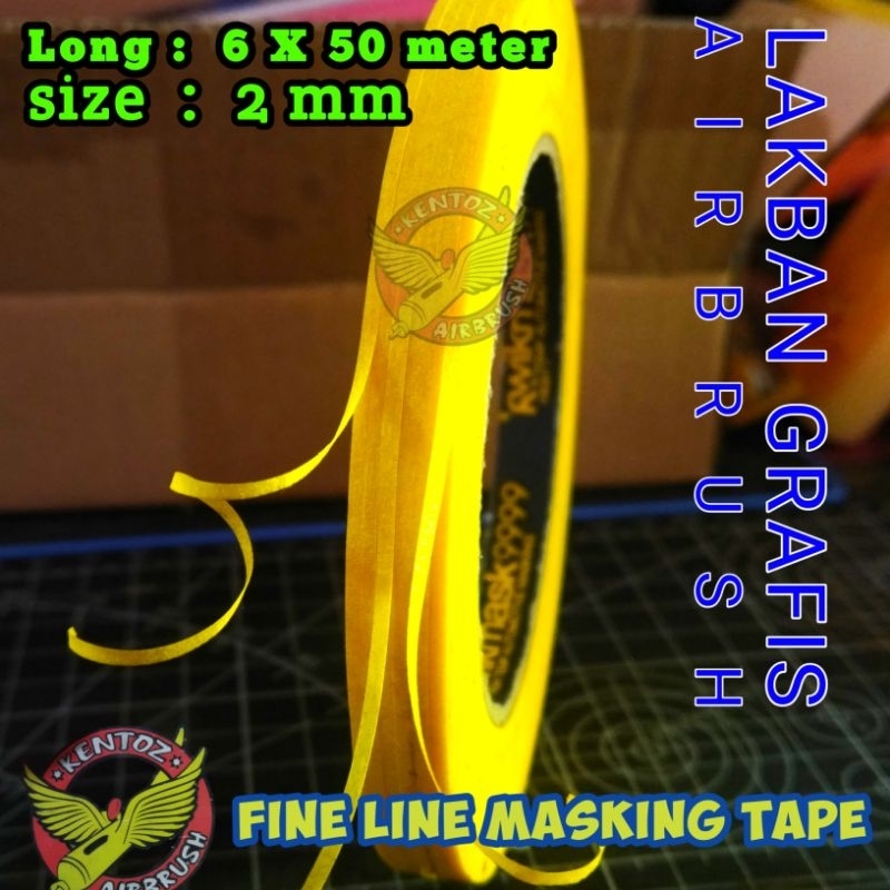 

masking tape airbrush Hi-temp 1 mm - 5 mm , 50 meter kwikmask9999