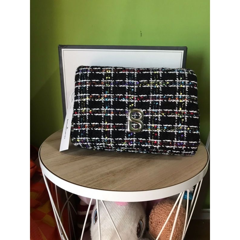 ZOEY TWEED BAG BUTTONSCARVES