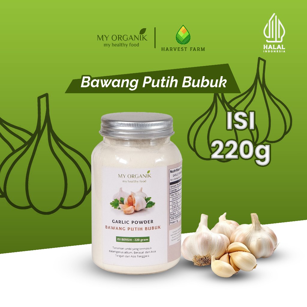 

My Organik Bawang putih bubuk 220g Garlic Powder Menurunkan Tekanan Darah