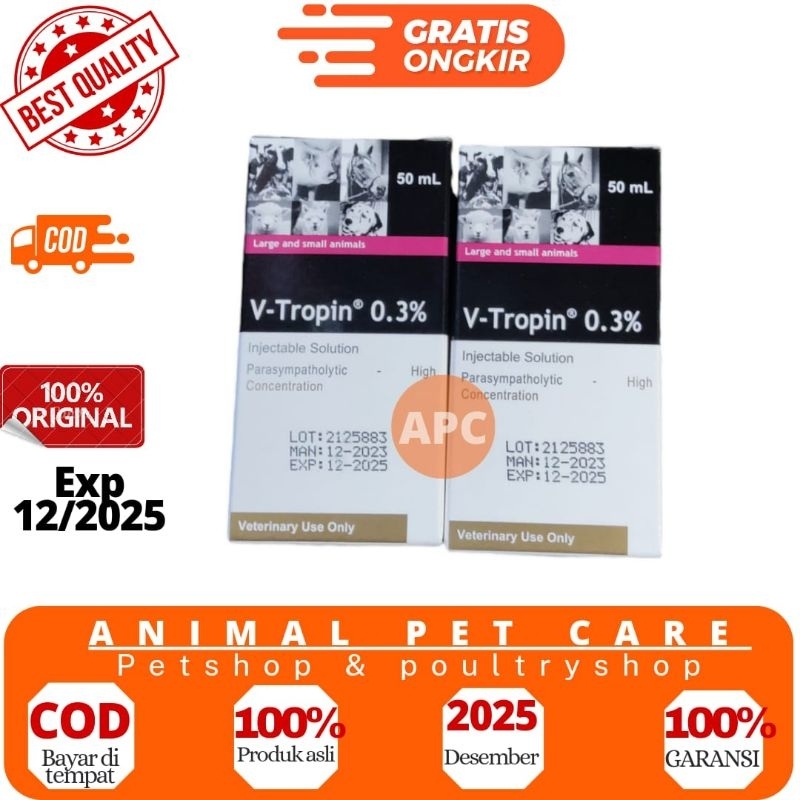 V Tropin 0,3% 50ml - Antropin Obat Hewan Antidota