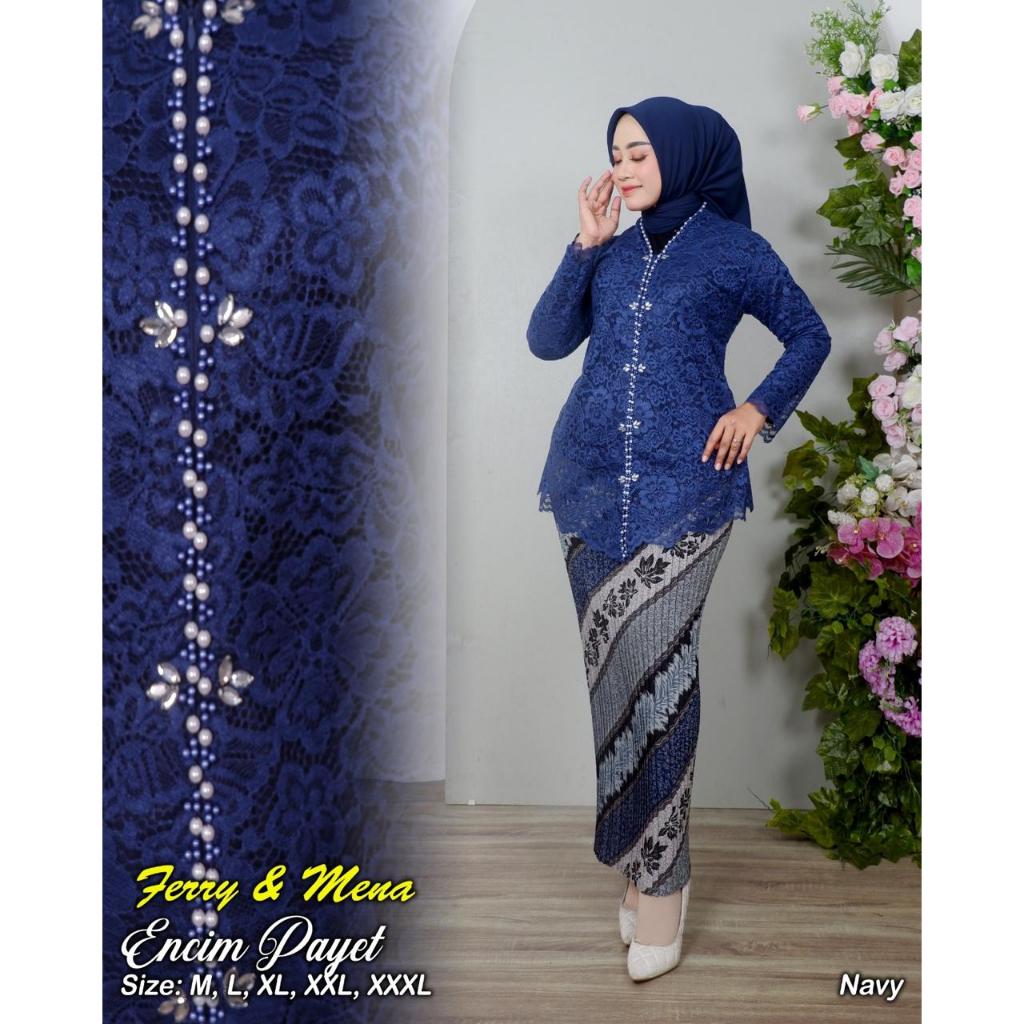 Setelan kebaya Wanita Encim Songket / Kebaya Brukat Kartini / Kebaya Busui / Kebaya Jumbo / Kebaya P
